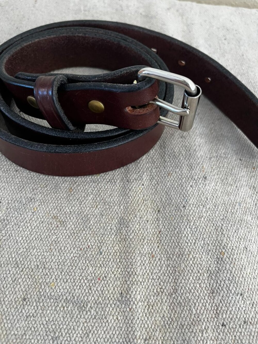 Amish Made In USA Leather Hand Crafted Brown Farm-House Heavy Weight Belt Sz 40